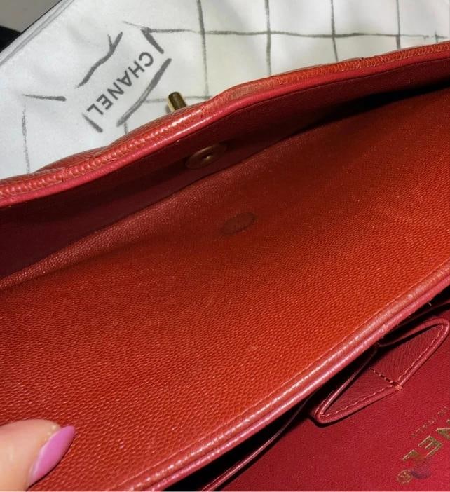 Chanel Classic Jumbo Double Flap in Iridescent Burgundy Quilted Caviar w/GHW 18C - 15