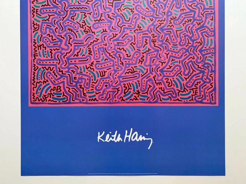 KEITH HARING ESTATE RARE 1999 LITHOGRAPH PRINT POP ART POSTER " UNTITLED " 1984 - 4