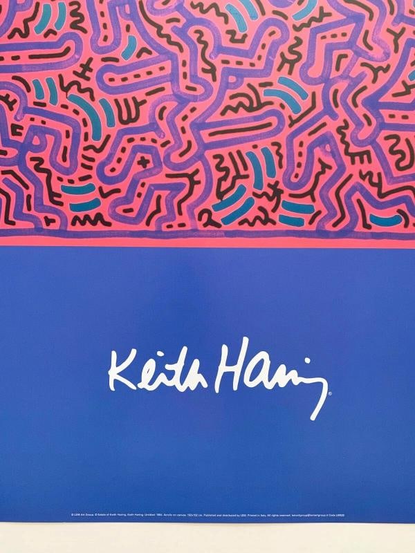 KEITH HARING ESTATE RARE 1999 LITHOGRAPH PRINT POP ART POSTER " UNTITLED " 1984 - 6