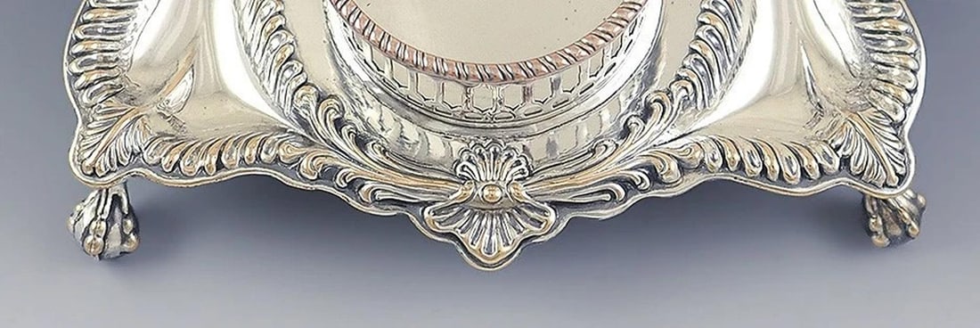 Late 1700s Fine Old Sheffield Silver Plate Desk Set Sander Inkwell Tray - 4