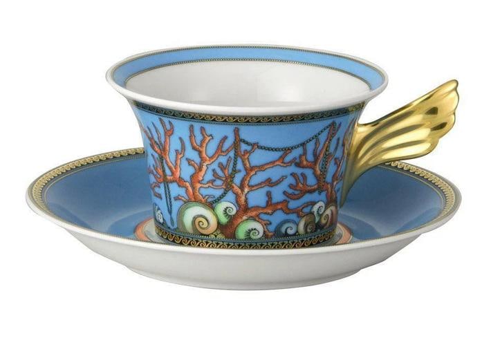 VERSACE BY ROSENTHAL LA MER TEACUP AND SAUCER #409608-14640 BRAND NIB: Condition: New: A brand-new, unused, unopened, undamaged item in its original packaging (where packaging is applicable). Packaging should be the same as what is found in a retail store, unless the ite