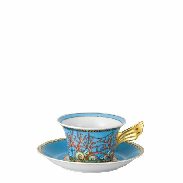 VERSACE BY ROSENTHAL LA MER TEACUP AND SAUCER #409608-14640 BRAND NIB - 2