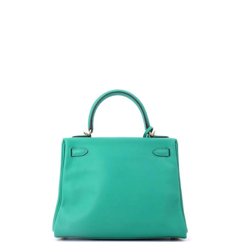 Hermes Kelly Handbag Green Swift with Gold Hardware 25 - 3