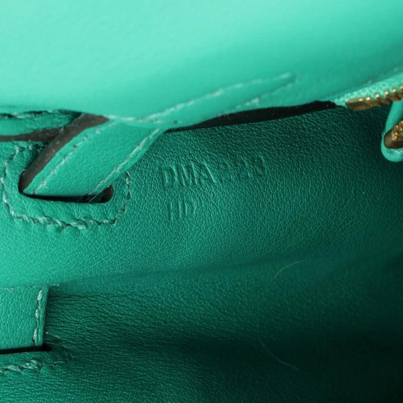 Hermes Kelly Handbag Green Swift with Gold Hardware 25 - 7