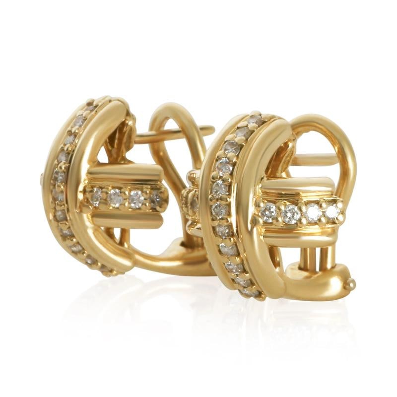 Tiffany & Co. Yellow Gold Diamond Vintage Signature X Earrings - 2