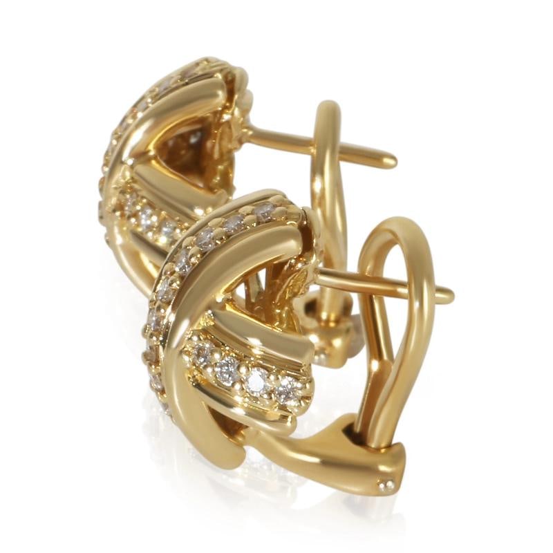 Tiffany & Co. Yellow Gold Diamond Vintage Signature X Earrings - 3
