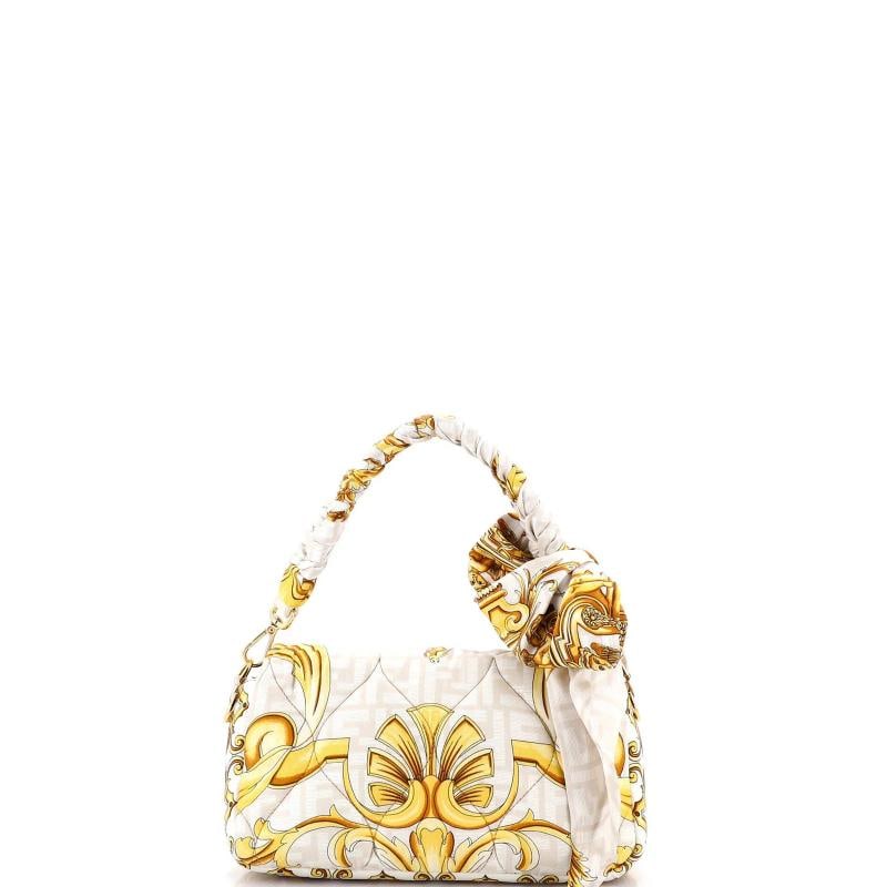 Fendi x Versace Fendace Baguette NM Bag Quilted Printed Silk Medium - 3