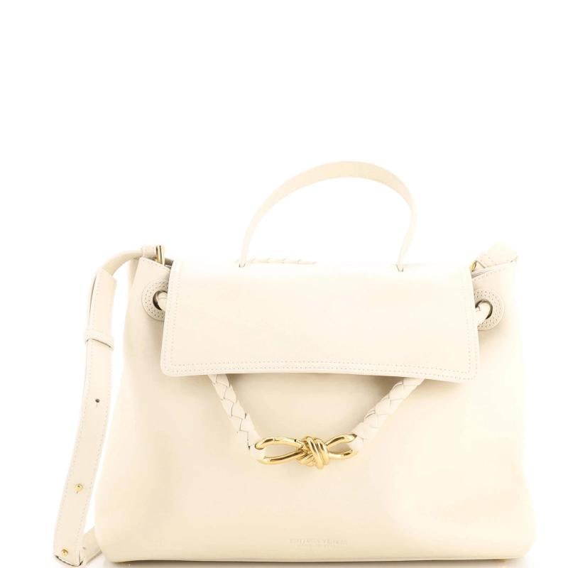 Bottega Veneta Ciao Ciao Top Handle Bag Leather with Intrecciato Detail Medium: Accessories: With Strap Measurements: Height 10", Width 14", Depth 6". Condition: Pre-owned - Excellent,Brand: Bottega Veneta,Exterior Material: Leather,Style: Top Handle,Exterior Color: