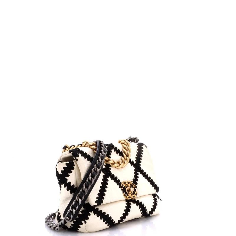 Chanel 19 Flap Bag Crochet Quilted Calfskin Medium - 3