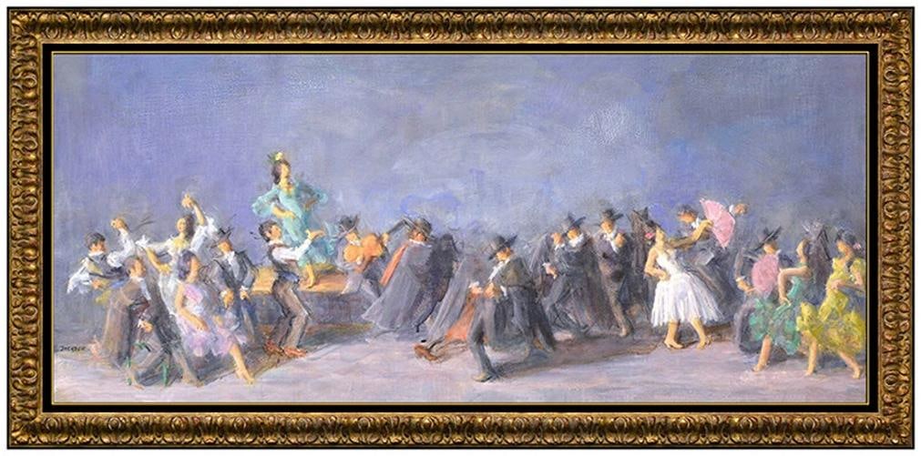 Lee Jackson Large Original Dance Ballet Figurative Painting On Board Signed Art: measuring approximately 20" x 46" (also one of his largest) and 28" x 54" with the high-quality frame . Condition: Used,Item Height: 20 in,Item Width: 46 in,Title: The Ballet Original,Type: