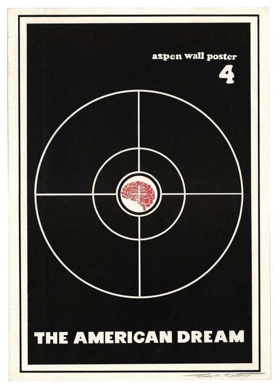 Hunter S Thompson / American Dream Aspen Wall Poster No 4 Signed 1st ed 1970 (1 of 2)