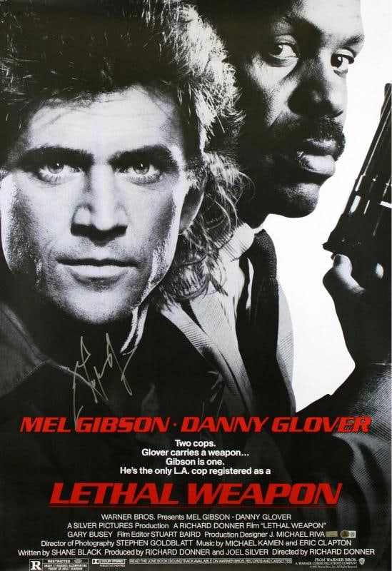 Mel Gibson Lethal Weapon Authentic Signed 27x40 Poster Autographed BAS: Object Type: Poster,Industry: Movies,Original/Reproduction: Original,Autograph Authentication: Beckett,PRODUCT_COA: Beckett,PRODUCT_SIGNED_BY_NAME: Mel Gibson,PRODUCT_SIGNED_BY_BRAND: Lethal
