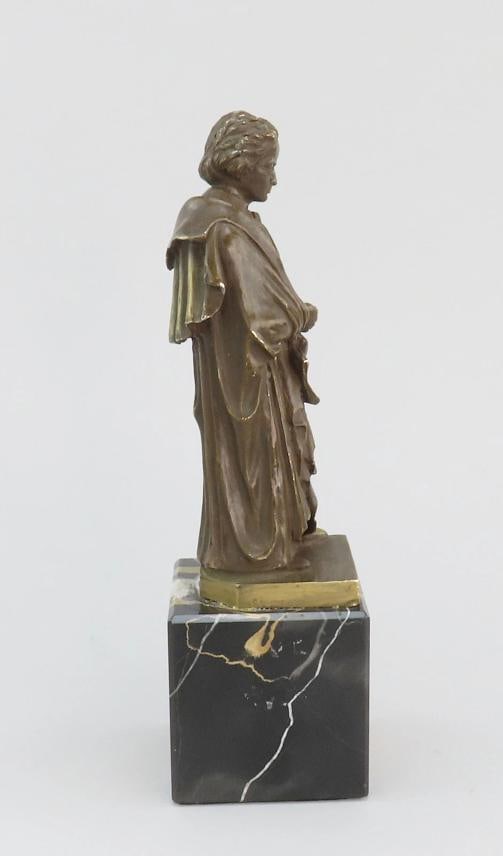 c1890 Small Beethoven Bronze Statue Marble Base Signed Corsini 8 1/2" Tall - 4