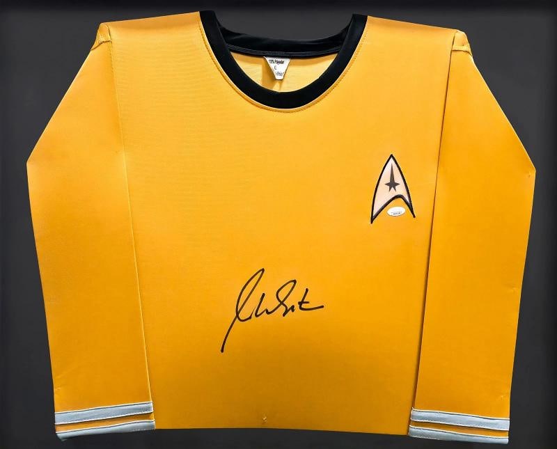 Star Trek William Shatner Signed Framed Gold Uniform Jersey JSA - 2