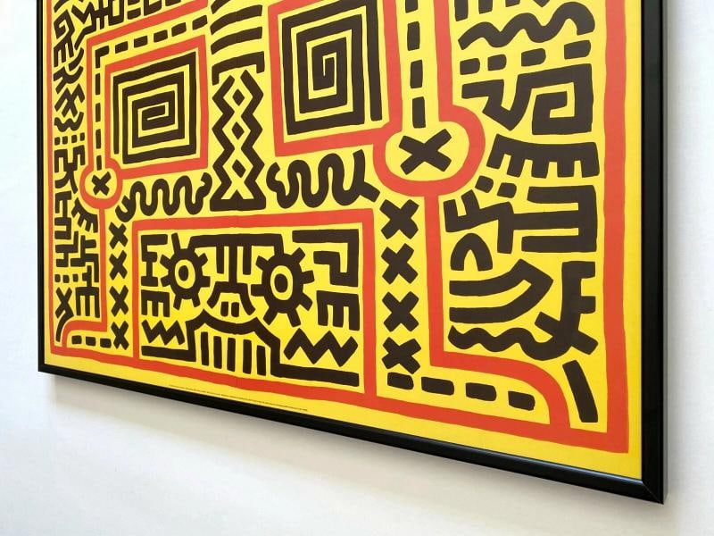 KEITH HARING ESTATE RARE 1999 POP ART FRAMED LITHO PRINT POSTER 1983~( 36 1/4" W X 36 1/4" H X 1"... - 10