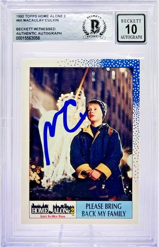 1992 Topps Home Alone 2 Macaulay Culkin Signed #60 Beckett Witness Auto Grade 10: Condition: Ungraded - Near mint or better: Not in original packaging or professionally graded ,Country of Origin: United States,Card Size: Standard,Movie: Home Alone 2,Autographed: Yes,Set: 1992 Topps