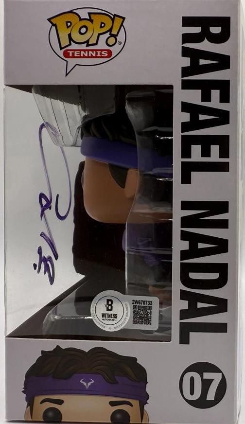 Rafael Nadal Signed Tennis Funko Pop # 07 RAFA Beckett BAS Witnessed Purple Sig - 4