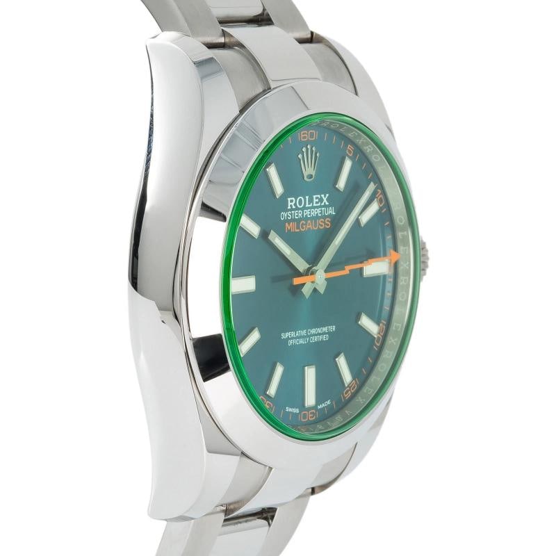 Rolex Milgauss 116400GV SS Oyster Card Auto Blue Dial Men's Watch 40mm - 3