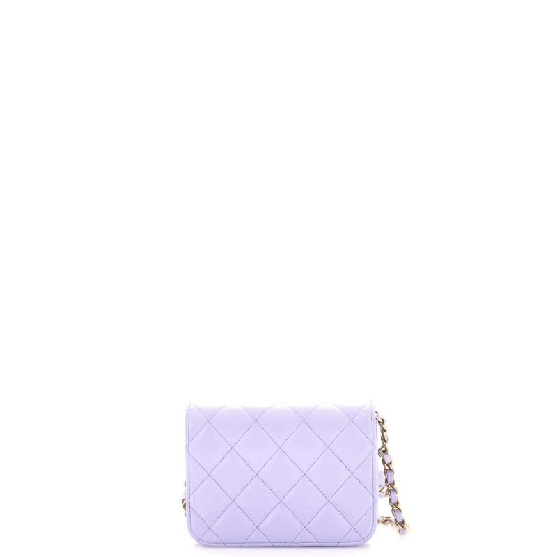 Chanel Bow Strap Card Holder on Chain Quilted Lambskin - 4