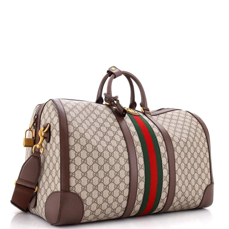 Gucci Savoy Web Convertible Duffle Bag GG Coated Canvas Large - 2