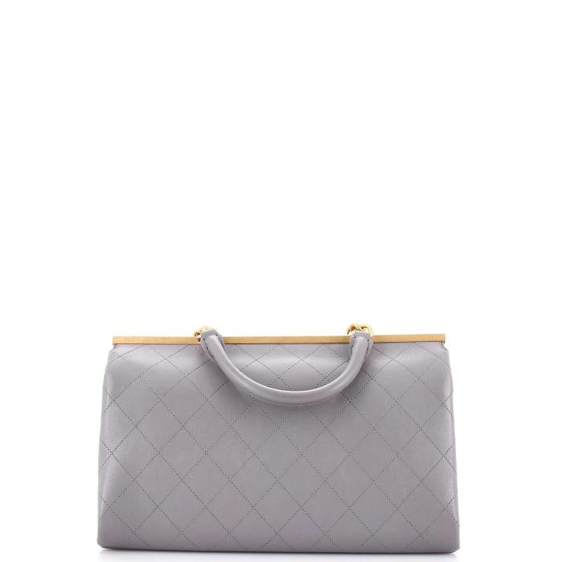 Chanel Coco Luxe Top Handle Bag Quilted Lambskin Large - 3
