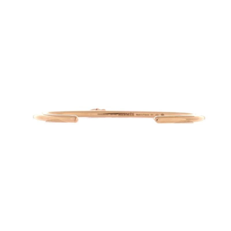 Hermes Kelly Clochette Cuff Bracelet 18K Rose Gold with Diamonds Small - 3