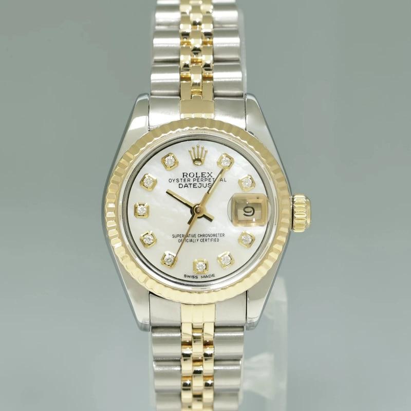 MINT Pearl Diamond Ladies Rolex 26mm DateJust 79173 Two Tone Gold Jubilee Watch - 2