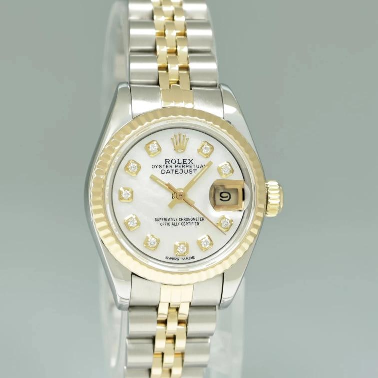 MINT Pearl Diamond Ladies Rolex 26mm DateJust 79173 Two Tone Gold Jubilee Watch - 3