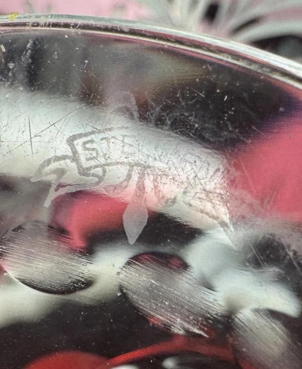 Rare Pair c1915 Carder Steuben Red Cut Clear Low Tazzas Compotes Pedestal Bowls - 6
