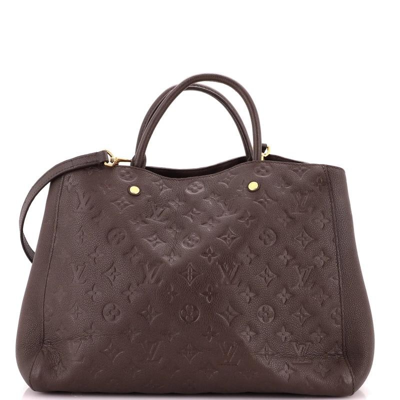 Louis Vuitton Montaigne Handbag Monogram Empreinte Leather GM: Condition: Pre-owned - Good,Brand: Louis Vuitton,Exterior Material: Leather,Style: Totes,Exterior Color: Brown,Department: Women,Size: Gm,Accessories: With Strap