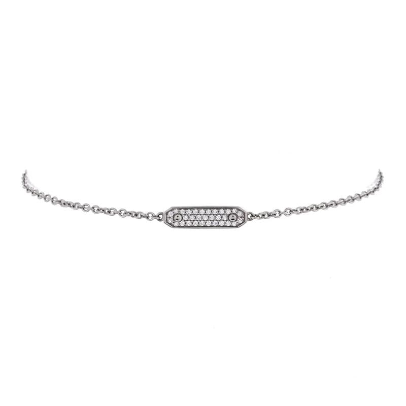 Tiffany & Co. Tag Chain Bracelet 18K White Gold and Diamonds: Condition: Pre-owned - Good,Brand: Tiffany & Co.,Main Stone: Diamond,Metal: 18K White Gold,Metal Purity: 18K,Style: Chain,Type: Bracelet,Color: White Gold,Material: 18K White Gold, Diamond