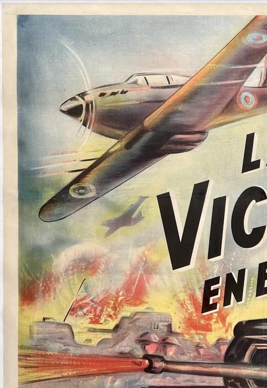 Original Vintage Movie Poster DESERT VICTORY Documentary WWII Argentina LINEN - 2
