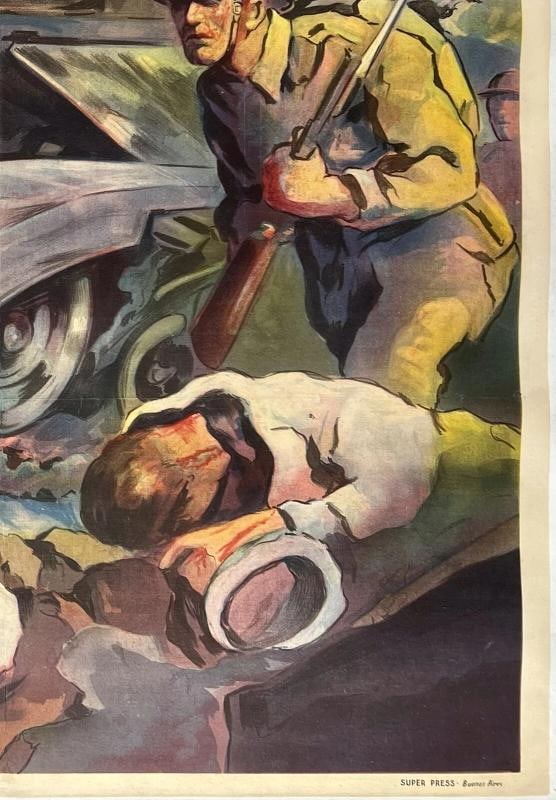 Original Vintage Movie Poster DESERT VICTORY Documentary WWII Argentina LINEN - 5