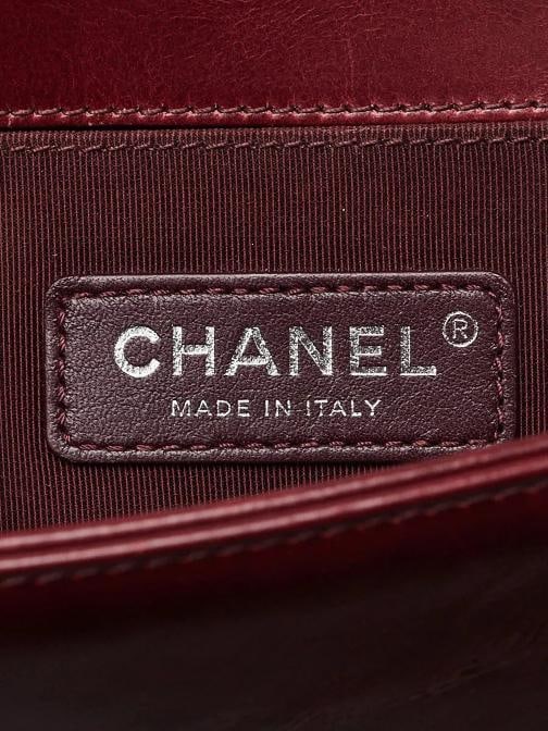 Chanel Red Quilted Calfskin Leather Chain Small Boy Bag - 7