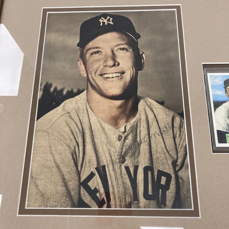 Incredible Mickey Mantle Rookie Era Signed 8x10 Photo From 1954 Bowman Card PSA - 2
