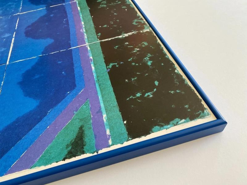 DAVID HOCKNEY RARE 1988 LITHOGRAPH PRINT FRAMED EXHIBIT POSTER " DAY POOL " 1978 - 12