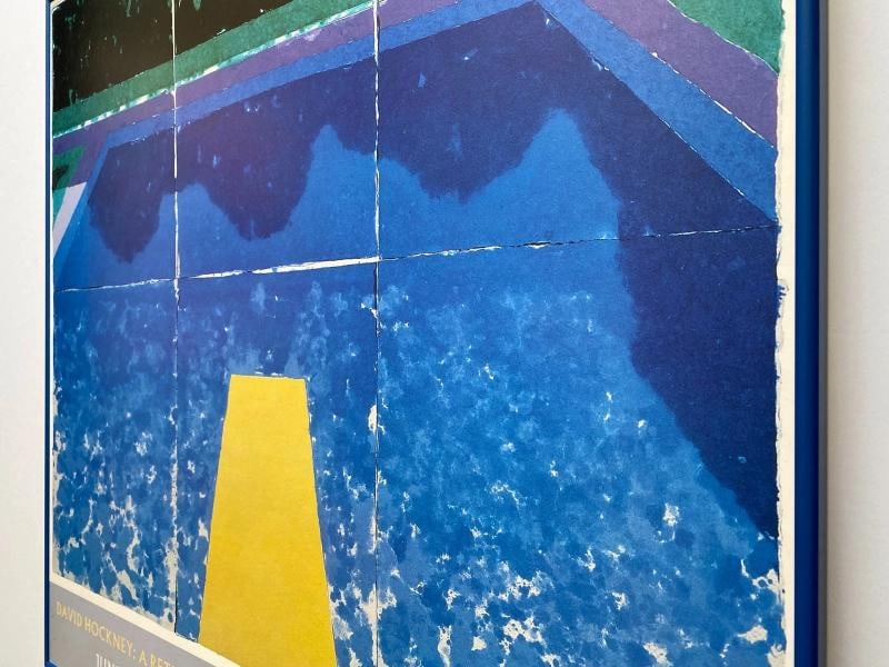 DAVID HOCKNEY RARE 1988 LITHOGRAPH PRINT FRAMED EXHIBIT POSTER " DAY POOL " 1978 - 14