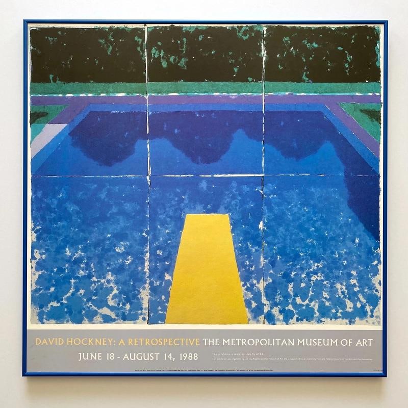 DAVID HOCKNEY RARE 1988 LITHOGRAPH PRINT FRAMED EXHIBIT POSTER " DAY POOL " 1978: Condition: Used,Artist: David Hockney,Unit of Sale: Single-Piece Work,Size: Medium,Signed: No,Color: Multi-Color,Title: " Day Pool With Three Blues ( Paper Pool #7 ) ",Material: Paper,Framing: Framed,