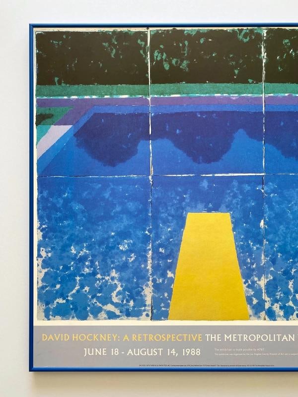 DAVID HOCKNEY RARE 1988 LITHOGRAPH PRINT FRAMED EXHIBIT POSTER " DAY POOL " 1978 - 2