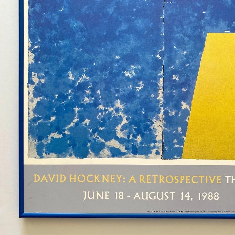 DAVID HOCKNEY RARE 1988 LITHOGRAPH PRINT FRAMED EXHIBIT POSTER " DAY POOL " 1978 - 9