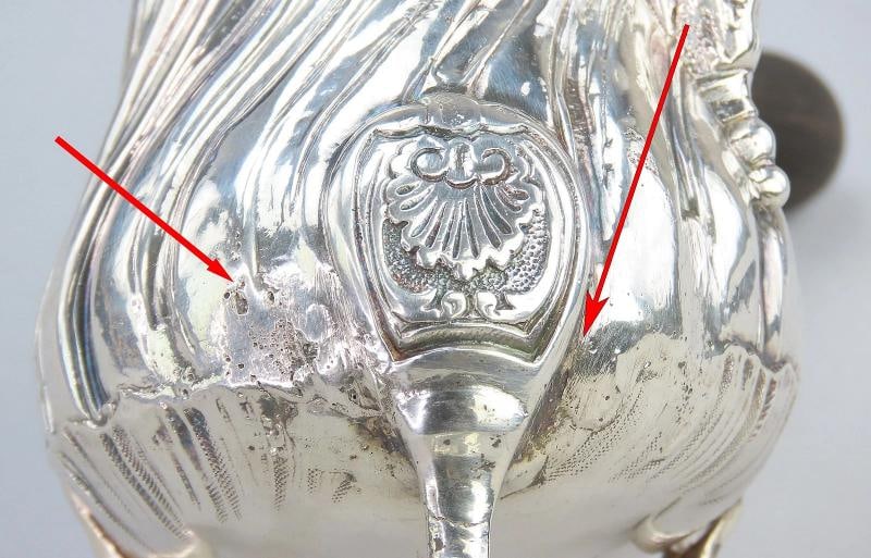 c1756 Rare Pre Revolution French 950 Silver Side Handle Chocolate Coffee Pot - 10