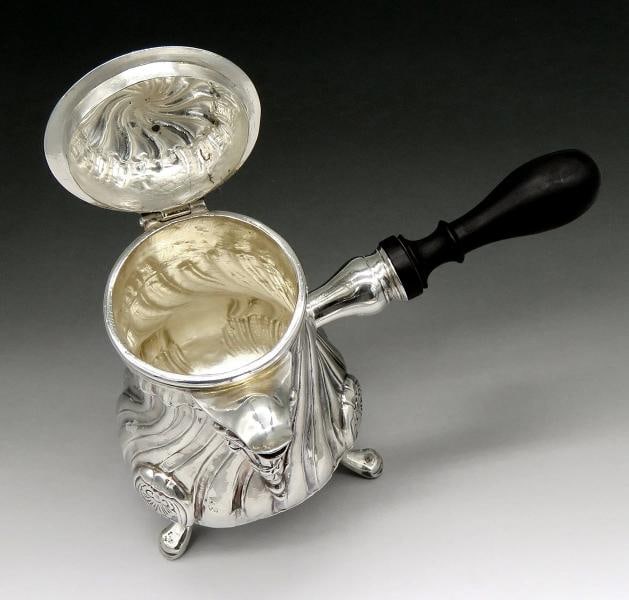 c1756 Rare Pre Revolution French 950 Silver Side Handle Chocolate Coffee Pot - 6