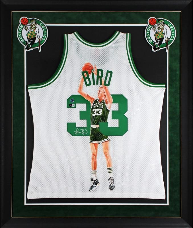 Larry Bird Signed Hand Painted LE 1/1 By William Zavala Framed Jersey BAS Wit: Player: Larry Bird,Product: Jersey,Original/Reprint: Original,Autograph Authentication: Beckett,Team: Boston Celtics,PRODUCT_COA: Beckett,PRODUCT_SIGNED_BY_NAME: Larry Bird,PRODUCT_SIGNED_BY_BRAND: