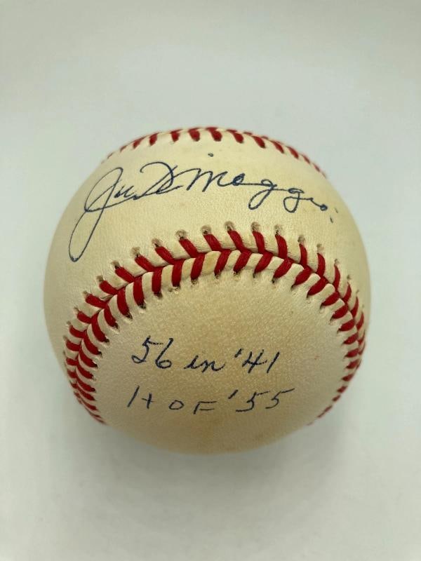Joe Dimaggio Signed Heavily Inscribed STAT Baseball JSA COA: Sport: Baseball,Player: Joe DiMaggio,Signed: Yes,Autograph Authentication: James Spence Authentication (JSA),Original/Reprint: Original,Product: Ball,Team: New York Yankees,Country of Origin: United