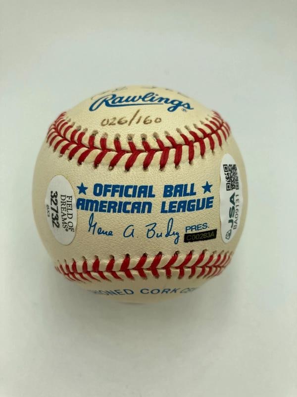 Joe Dimaggio Signed Heavily Inscribed STAT Baseball JSA COA - 6
