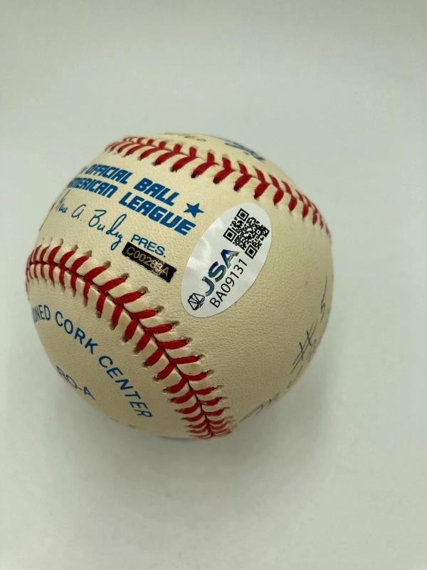 Joe Dimaggio Signed Heavily Inscribed STAT Baseball JSA COA - 7