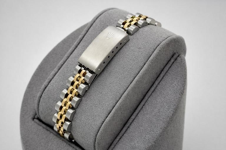 Rolex Ladies Datejust 69173 26mm Blue Diamond Dial 18k Yellow Gold Steel Jubilee - 6