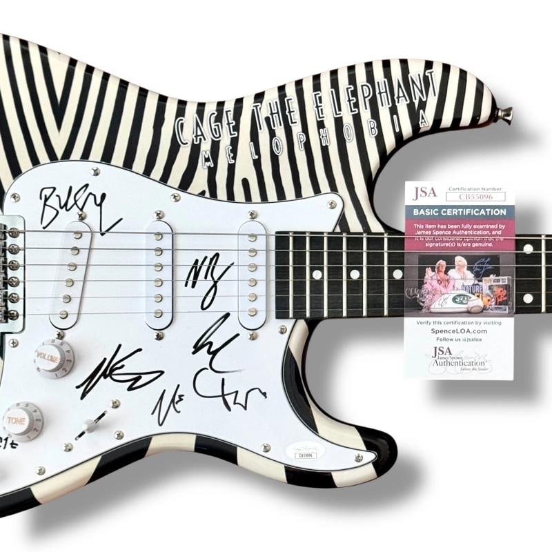 Cage The Elephant Signed Guitar Custom JSA COA Matt Shultz Brad Shultz +4 - 2