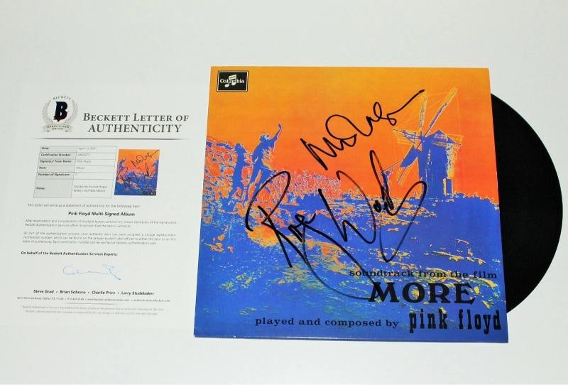 ROGER WATERS NICK MASON SIGNED PINK FLOYD 'MORE' VINYL RECORD ALBUM BECKETT COA - 2