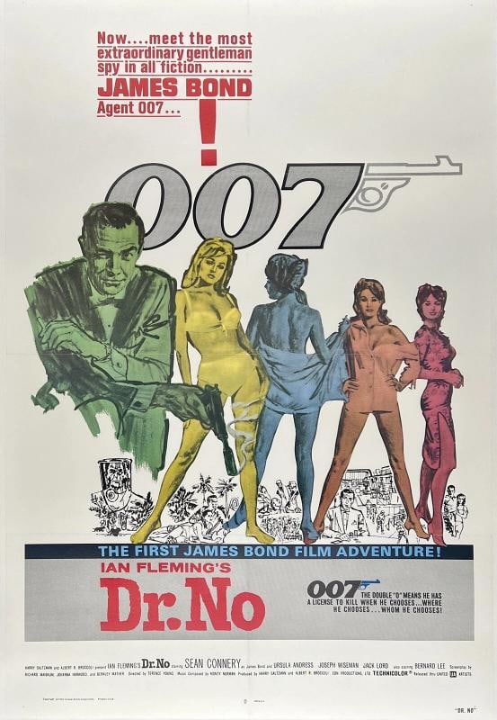Original Vintage Movie Poster JAMES BOND DR. NO Re-Release 1980 R1980 Connery OL (1 of 5)